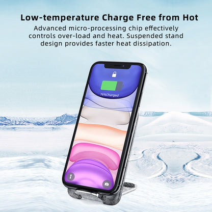 ROCK W30 15W Mobile Phone Wireless Charger Foldable Desktop Holder (Black) - Wireless Charger by ROCK | Online Shopping UK | buy2fix