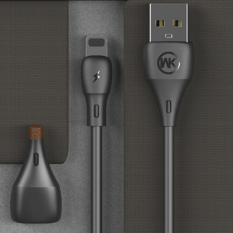 WK WDC-072 1m 2.1A Output Full Speed Series USB to 8 Pin Data Sync Charging Cable (Black) - Normal Style Cable by WK | Online Shopping UK | buy2fix