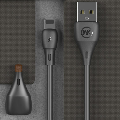 WK WDC-072 1m 2.1A Output Full Speed Series USB to 8 Pin Data Sync Charging Cable (Black) - Normal Style Cable by WK | Online Shopping UK | buy2fix