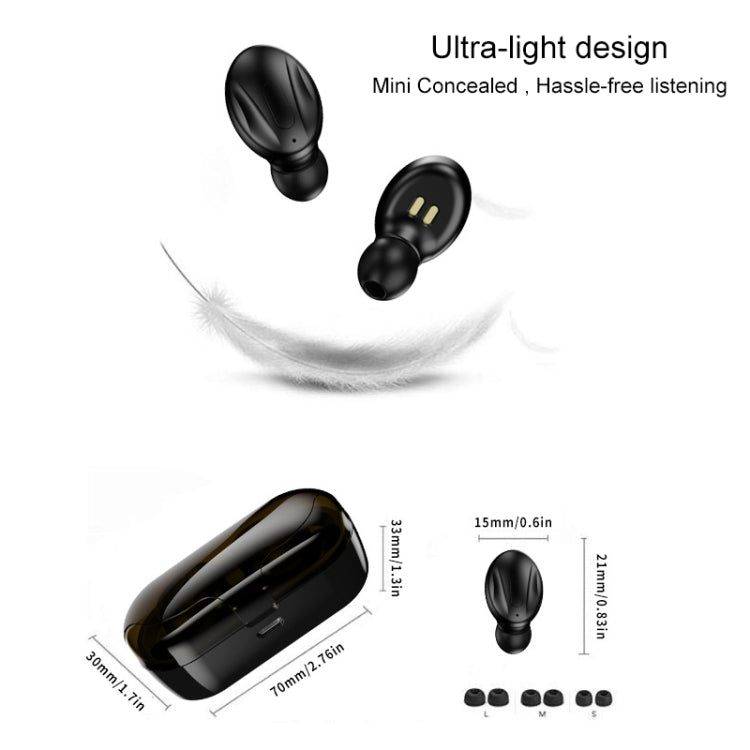 XG13 Bluetooth 5.0 TWS Mini Stereo Wireless Bluetooth Earphone (Black) - TWS Earphone by buy2fix | Online Shopping UK | buy2fix