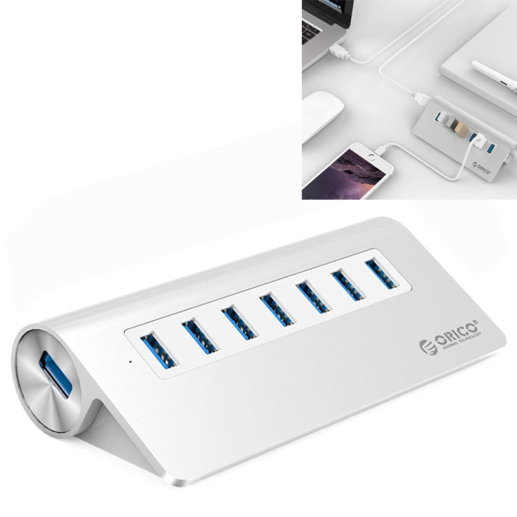 ORICO M3H7-V1 Aluminum Alloy 7 USB 3.0 Ports HUB with 30W Power Adapter - USB HUB by ORICO | Online Shopping UK | buy2fix