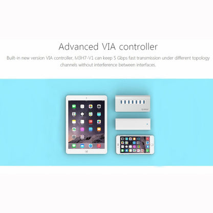 ORICO M3H7-V1 Aluminum Alloy 7 USB 3.0 Ports HUB with 30W Power Adapter - USB HUB by ORICO | Online Shopping UK | buy2fix