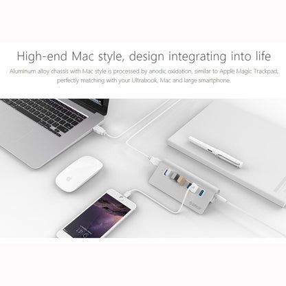 ORICO M3H7-V1 Aluminum Alloy 7 USB 3.0 Ports HUB with 30W Power Adapter - USB HUB by ORICO | Online Shopping UK | buy2fix
