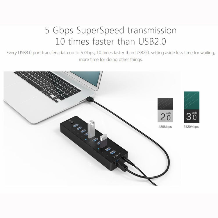 ORICO P10-U3-V1 10 USB 3.0 Ports HUB, Specification: EU Plug by ORICO