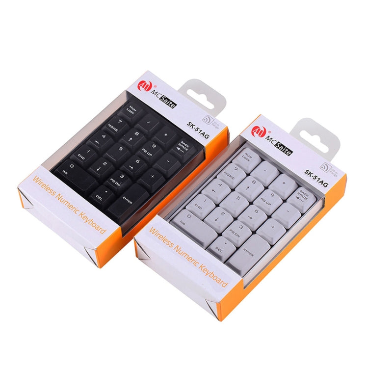 MC Saite SK-51AG 2 in 1 2.4G USB Numeric Wireless Keyboard & Mini Calculator for Laptop Desktop PC(White) by MC Saite