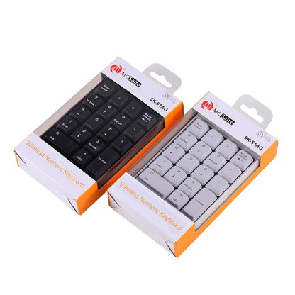MC Saite SK-51AG 2 in 1 2.4G USB Numeric Wireless Keyboard & Mini Calculator for Laptop Desktop PC(White) by MC Saite