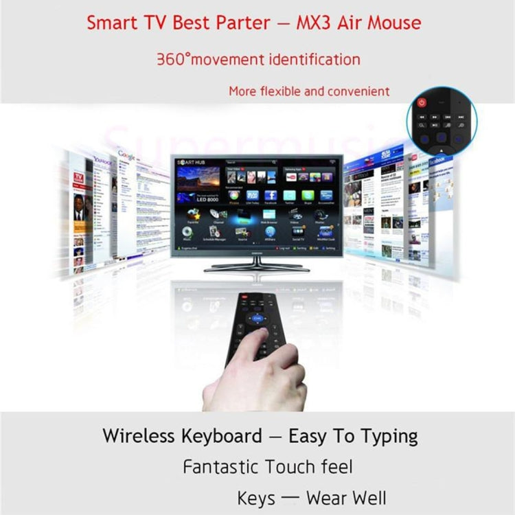MX3-M Air Mouse Wireless 2.4G Remote Control Keyboard with Microphone for Android TV Box / Mini PC by buy2fix