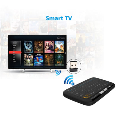 H18 2.4GHz Mini Wireless Air Mouse QWERTY Keyboard with Touchpad / Vibration for PC, TV(Black) by buy2fix