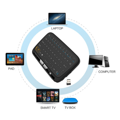 H18 2.4GHz Mini Wireless Air Mouse QWERTY Keyboard with Touchpad / Vibration for PC, TV(Black) by buy2fix