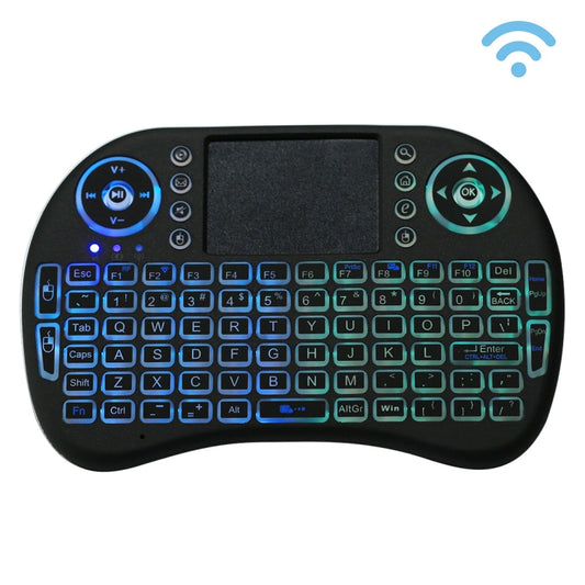2.4GHz Mini i8 Wireless QWERTY Keyboard with Colorful Backlight & Touchpad & Multimedia Control for PC, Android TV BOX, X-BOX Player, Smartphones(Black) by buy2fix