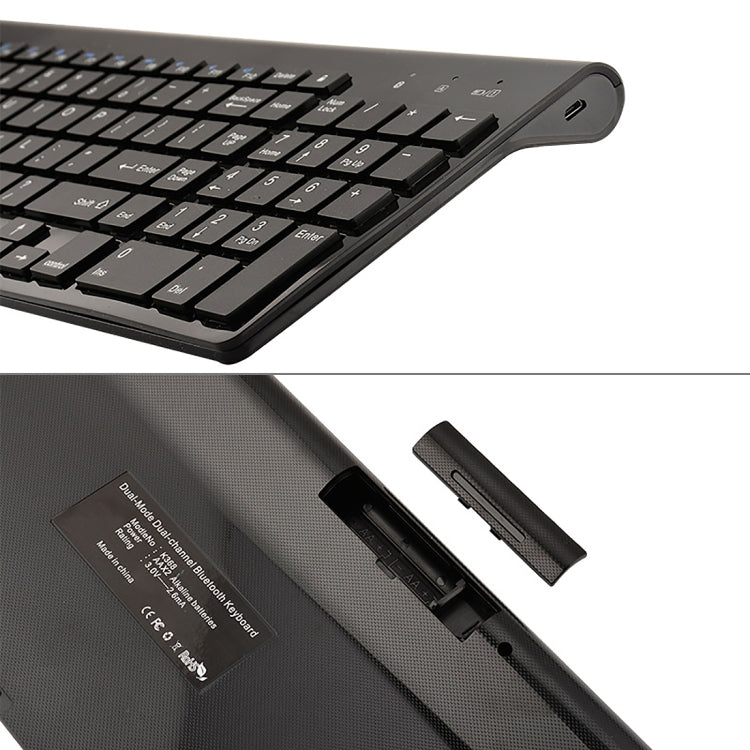 K368 Dual Mode Dual Channel 102 Keys Wireless Bluetooth Keyboard for Laptop, Notebook, Tablet and Smartphones, Support Android / iOS / Windows or An Updated Version(Silver) by buy2fix