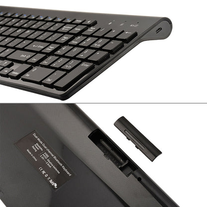 K368 Dual Mode Dual Channel 102 Keys Wireless Bluetooth Keyboard for Laptop, Notebook, Tablet and Smartphones, Support Android / iOS / Windows or An Updated Version(Silver) by buy2fix