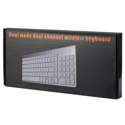 K368 Dual Mode Dual Channel 102 Keys Wireless Bluetooth Keyboard for Laptop, Notebook, Tablet and Smartphones, Support Android / iOS / Windows or An Updated Version(Silver) by buy2fix