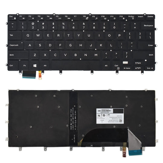 US-Tastatur mit Hintergrundbeleuchtung für Dell XPS 15 9550 9560 (Schwarz)