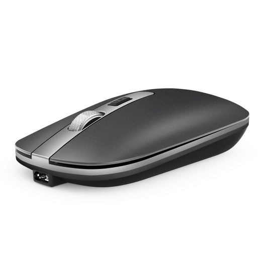 HXSJ M30 Rechargeable Wireless Mouse Metal Wheel Mute 2.4G Office Mouse 500 mAh Built-in Battery(Grey) - Wireless Mice by HXSJ | Online Shopping UK | buy2fix