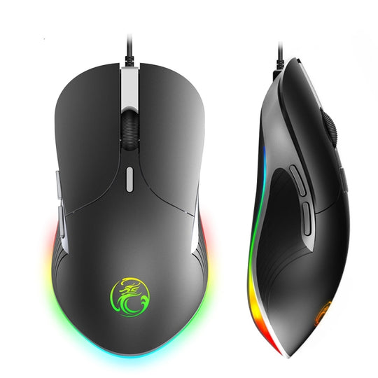 Souris filaire iMICE X6, souris de jeu RVB colorée à 6 boutons (noir)