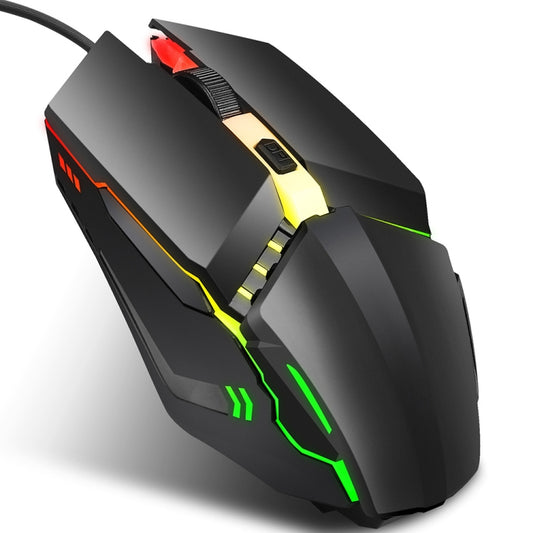 HXSJ S200 USB2.0 1600dpi Adjustable 4-Keys Colorful Glowing Wired Gaming Mouse, Length: 1.5m by buy2fix