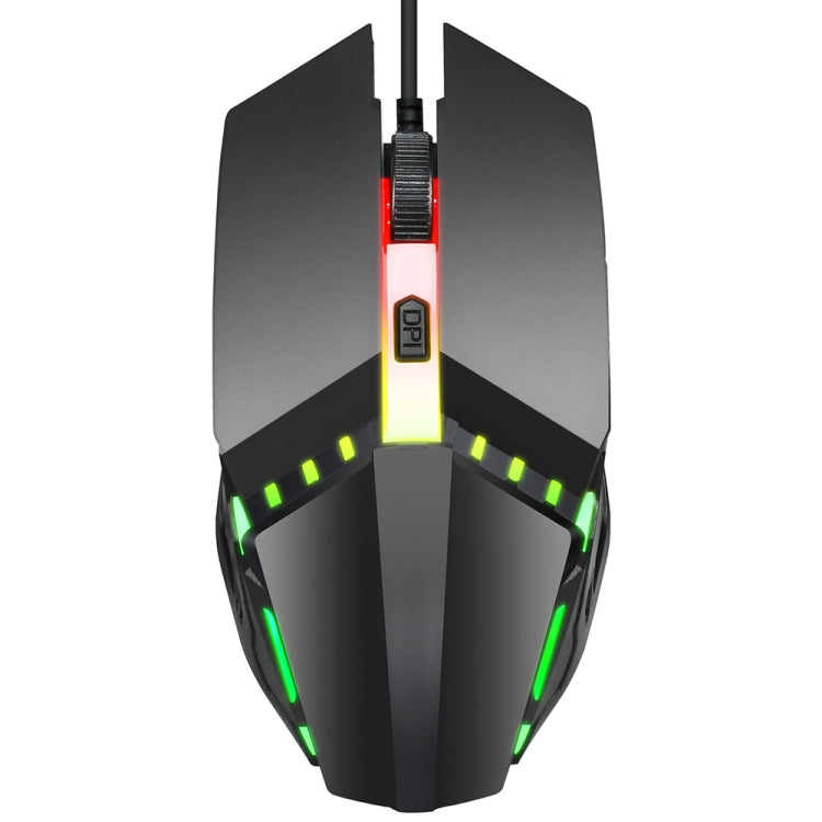 HXSJ S200 USB2.0 1600dpi Adjustable 4-Keys Colorful Glowing Wired Gaming Mouse, Length: 1.5m by buy2fix