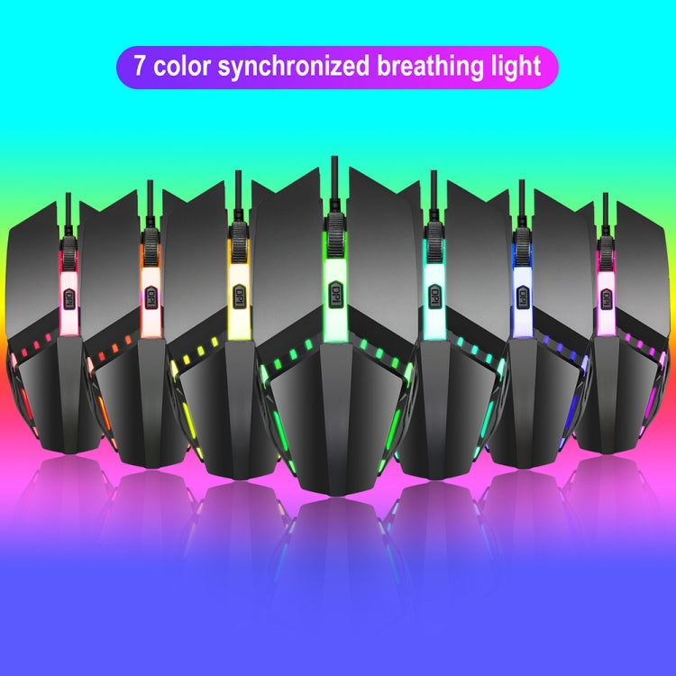 HXSJ S200 USB2.0 1600dpi Adjustable 4-Keys Colorful Glowing Wired Gaming Mouse, Length: 1.5m by buy2fix
