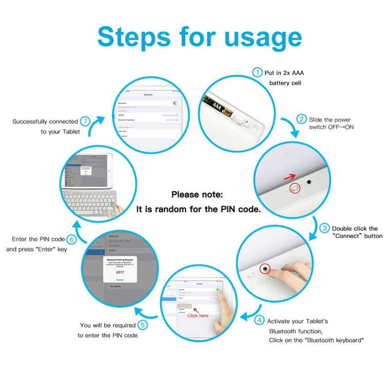 WB-8022 Ultra-thin Wireless Bluetooth Keyboard, Arabic Keys(Silver) by buy2fix