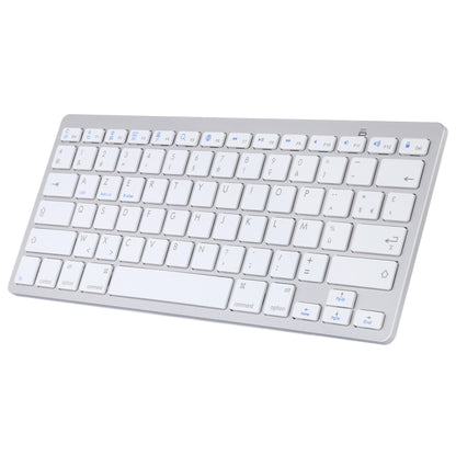 WB-8022 Ultra-thin Wireless Bluetooth Keyboard for iPad, Samsung, Huawei, Xiaomi, Tablet PCs or Smartphones, French Keys(Silver) by buy2fix