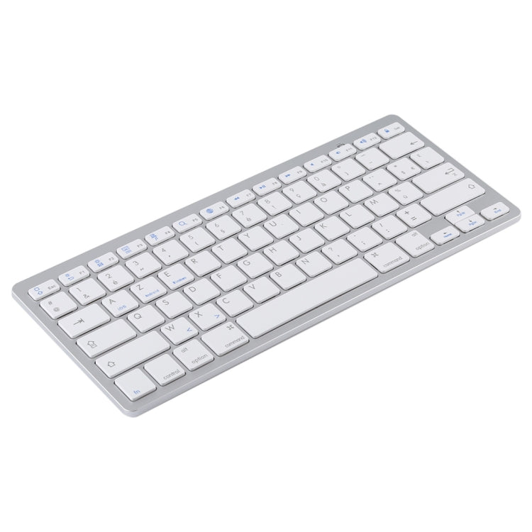 WB-8022 Ultra-thin Wireless Bluetooth Keyboard for iPad, Samsung, Huawei, Xiaomi, Tablet PCs or Smartphones, French Keys(Silver) by buy2fix
