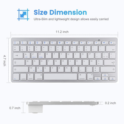 WB-8022 Ultra-thin Wireless Bluetooth Keyboard for iPad, Samsung, Huawei, Xiaomi, Tablet PCs or Smartphones, French Keys(Silver) by buy2fix