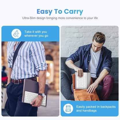 WB-8022 Ultra-thin Wireless Bluetooth Keyboard for iPad, Samsung, Huawei, Xiaomi, Tablet PCs or Smartphones, Ko Language Keys(Silver) by buy2fix