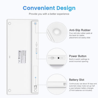 WB-8022 Ultra-thin Wireless Bluetooth Keyboard for iPad, Samsung, Huawei, Xiaomi, Tablet PCs or Smartphones, Ko Language Keys(Silver) by buy2fix