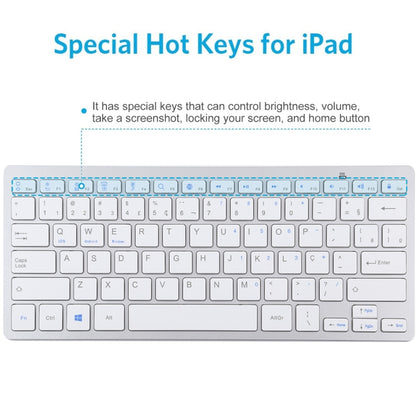 WB-8022 Ultra-thin Wireless Bluetooth Keyboard, Portuguese Keys(Silver) by buy2fix