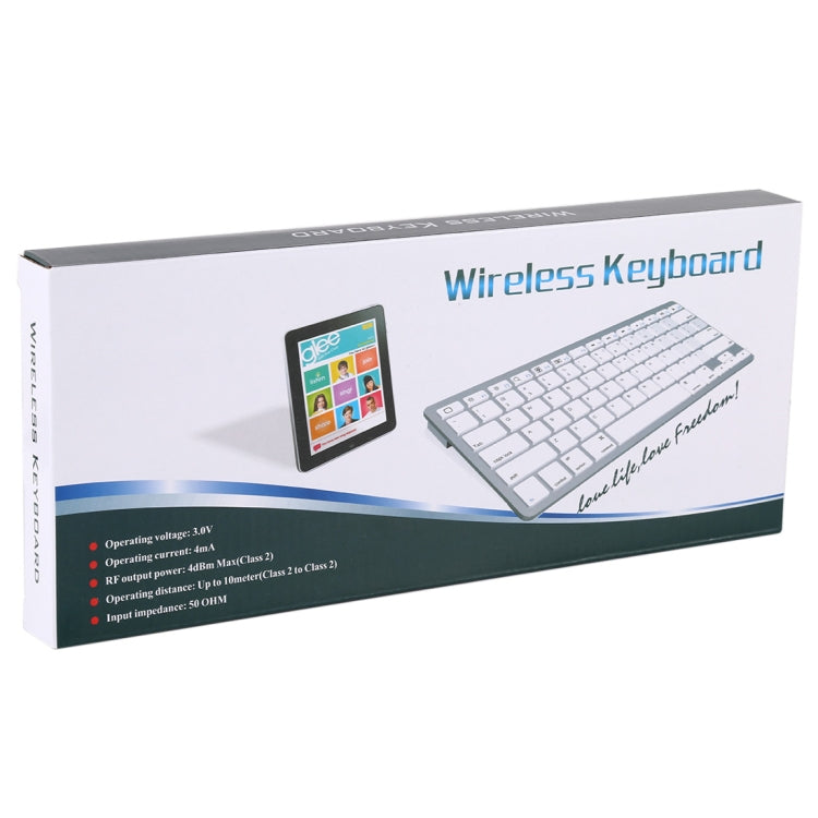 WB-8022 Ultra-thin Wireless Bluetooth Keyboard, Portuguese Keys(Silver) by buy2fix