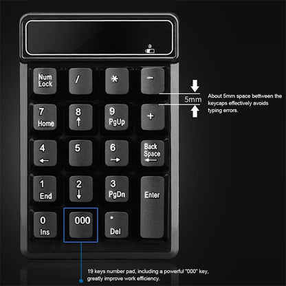 MC Saite 525BT 19 Keys Bluetooth Numeric Keyboard by MC Saite