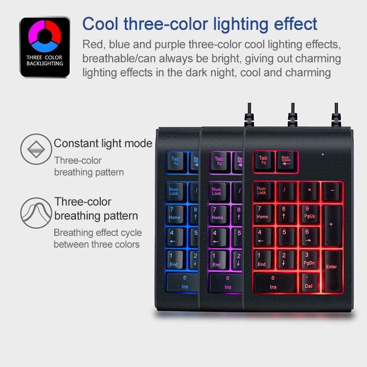 MC Saite 529 19 Keys Wired Three-color Backlight Numeric Keyboard by MC Saite