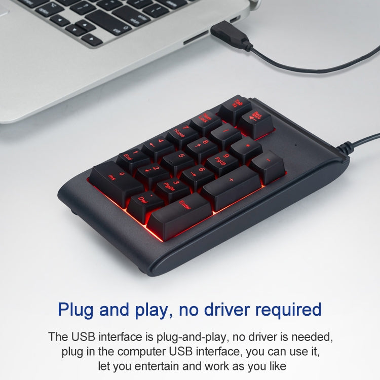 MC Saite 529 19 Keys Wired Three-color Backlight Numeric Keyboard by MC Saite