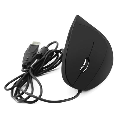 CM0093 Wired Version 2.4GHz Three-button Vertical Mouse for Left-hand, Resolution: 1000DPI / 1200DPI / 1600DPI, Cable Length：1.7m(Black) by buy2fix