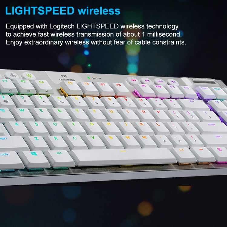 Logitech G913 TKL Wireless RGB Mechanical Gaming Keyboard (GL-Tactile)(White) - Wireless Keyboard by Logitech | Online Shopping UK | buy2fix