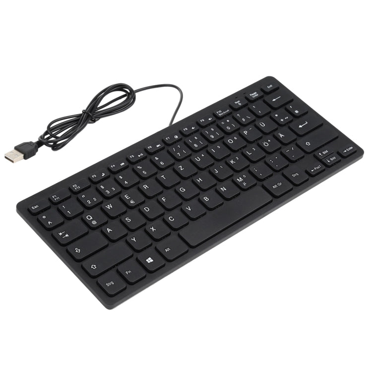 TT-A01 Ultra-thin Design Mini Wired Keyboard, German Version (Black) by buy2fix