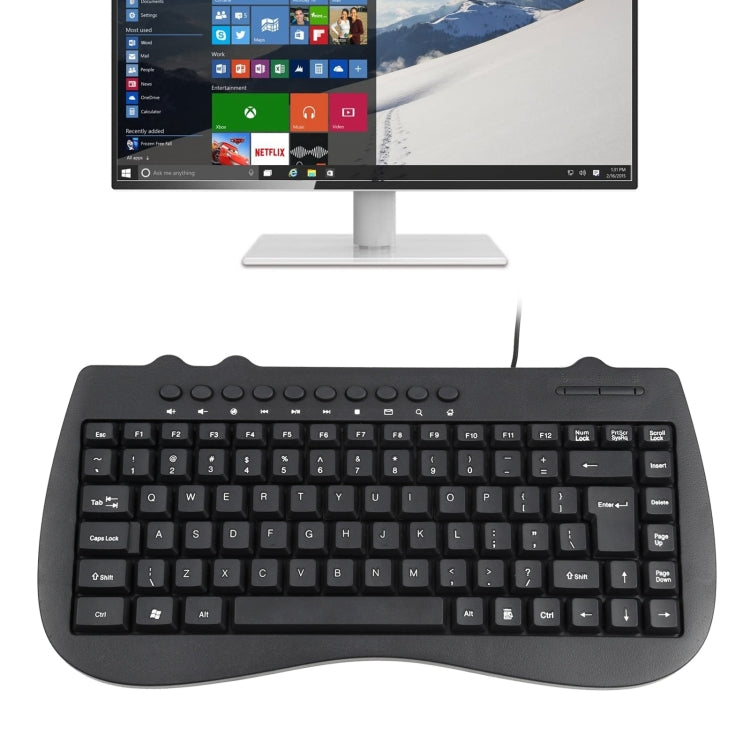 KB-301B Multimedia Notebook Mini Wired Keyboard, English Version (Black) by buy2fix