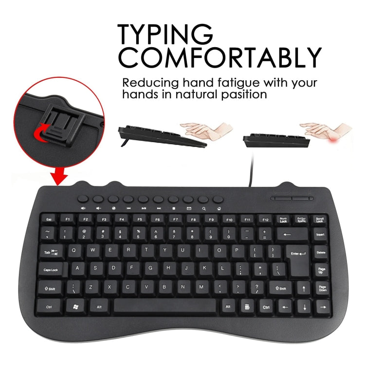KB-301B Multimedia Notebook Mini Wired Keyboard, English Version (Black) by buy2fix