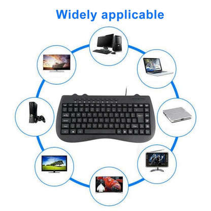 KB-301B Multimedia Notebook Mini Wired Keyboard, English Version (Black) by buy2fix