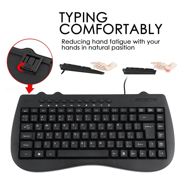 KB-301B Multimedia Notebook Mini Wired Keyboard, Arabic Version (Black) by buy2fix