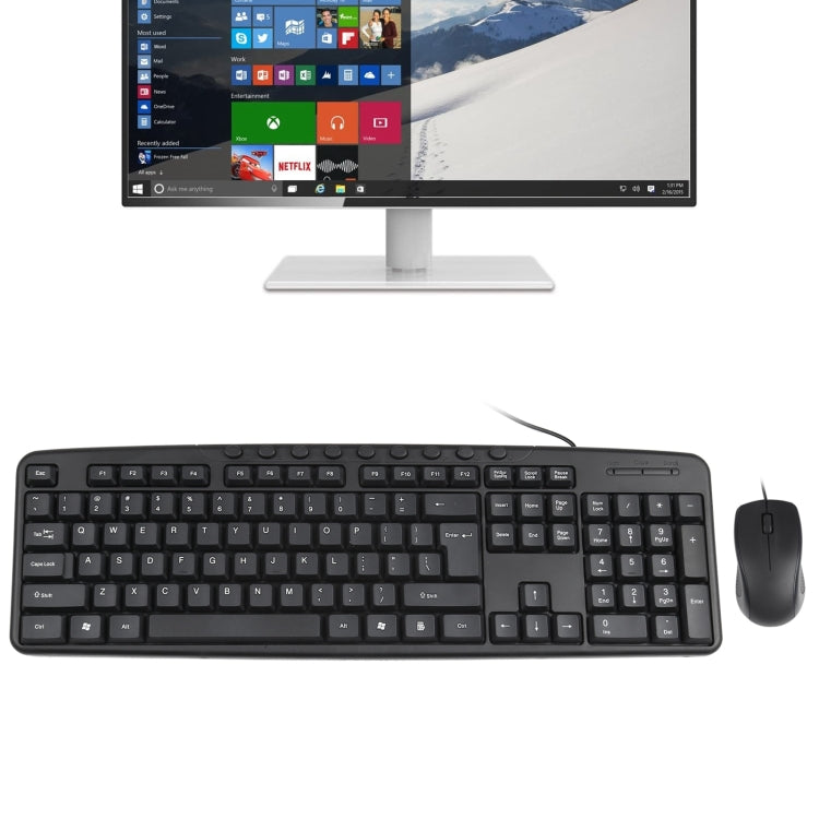 KB-8377 USB Wired Keyboard Mouse Set (Black) by buy2fix