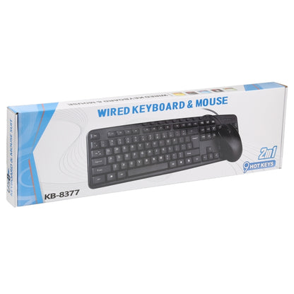 KB-8377 USB Wired Keyboard Mouse Set (Black) by buy2fix