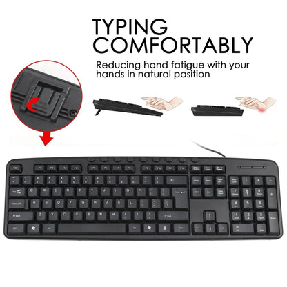 KB-8377 USB Wired Keyboard Mouse Set (Black) by buy2fix