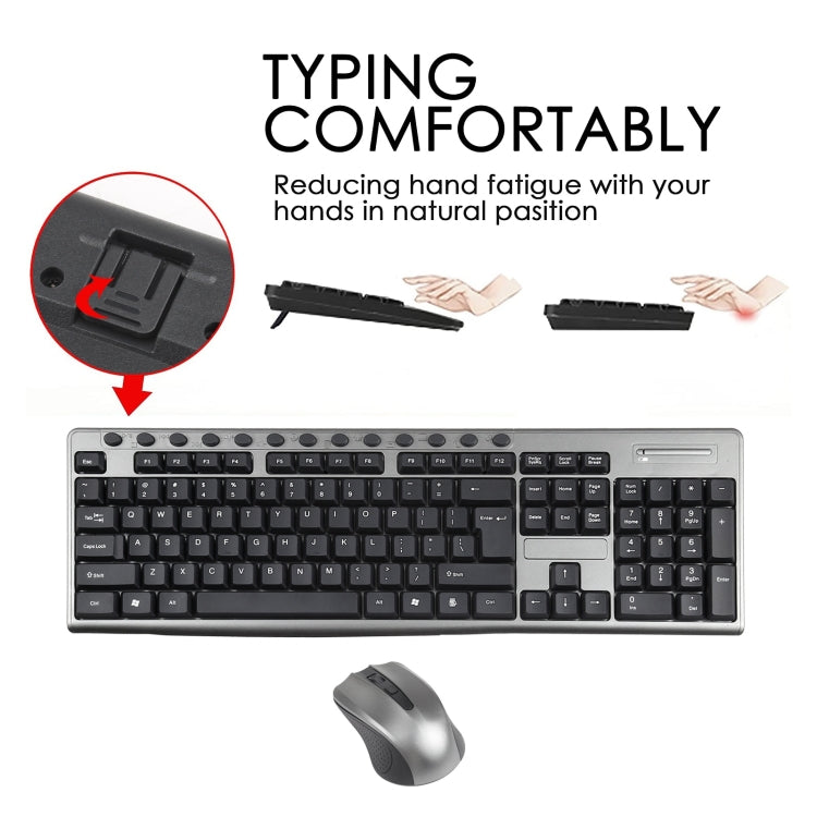 KB-6600 2.4Ghz Office Waterproof Wireless Keyboard Mouse Set by buy2fix