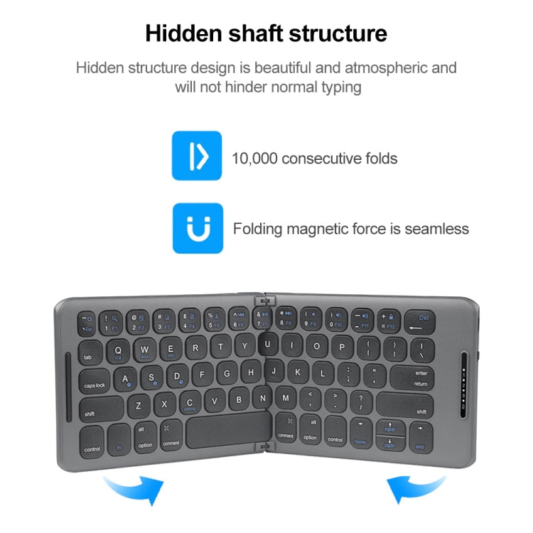 B088 Universal Mini Foldable Three-channel Bluetooth Wireless Keyboard by buy2fix