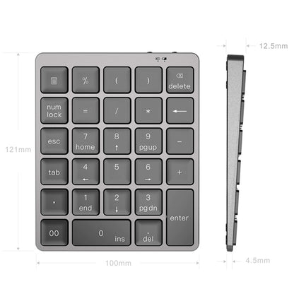N960 Ultra-thin Universal Aluminum Alloy Rechargeable Wireless Bluetooth Numeric Keyboard (Silver) by buy2fix