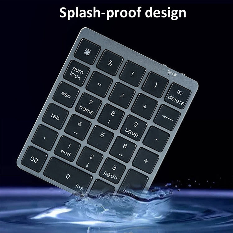 N970 Pro Dual Modes Aluminum Alloy Rechargeable Wireless Bluetooth Numeric Keyboard with USB HUB (Grey) by buy2fix