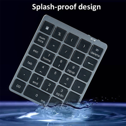 N970 Pro Dual Modes Aluminum Alloy Rechargeable Wireless Bluetooth Numeric Keyboard with USB HUB (Grey) by buy2fix