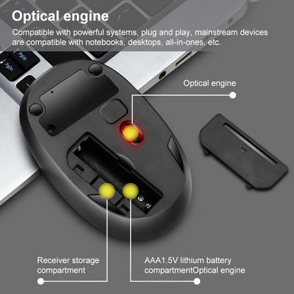 ZGB 007 2.4G Computer Laptop Wireless Mini Mouse (Grey) by Chasing Leopard